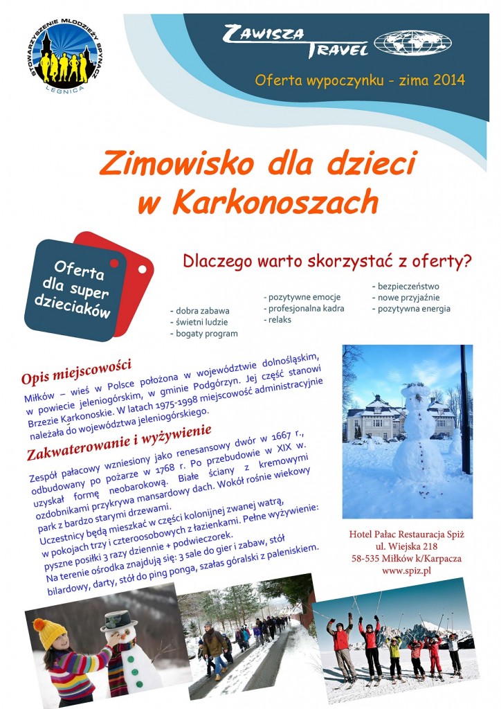 OBÓZ ZIMOWY DLA DZIECI! MIŁKÓW 22.02- 01.03.2014 r!